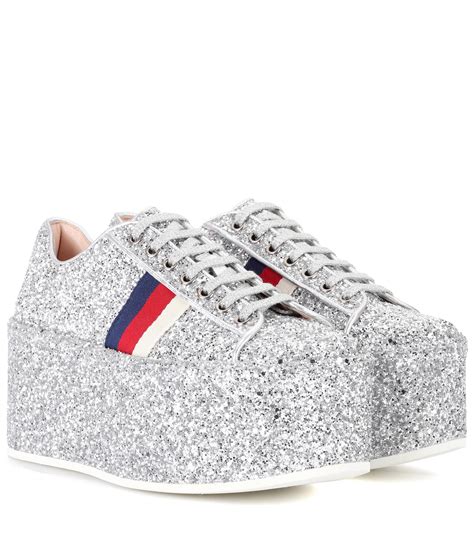 replica silver glitter gucci sneakers|gucci look alike sneakers.